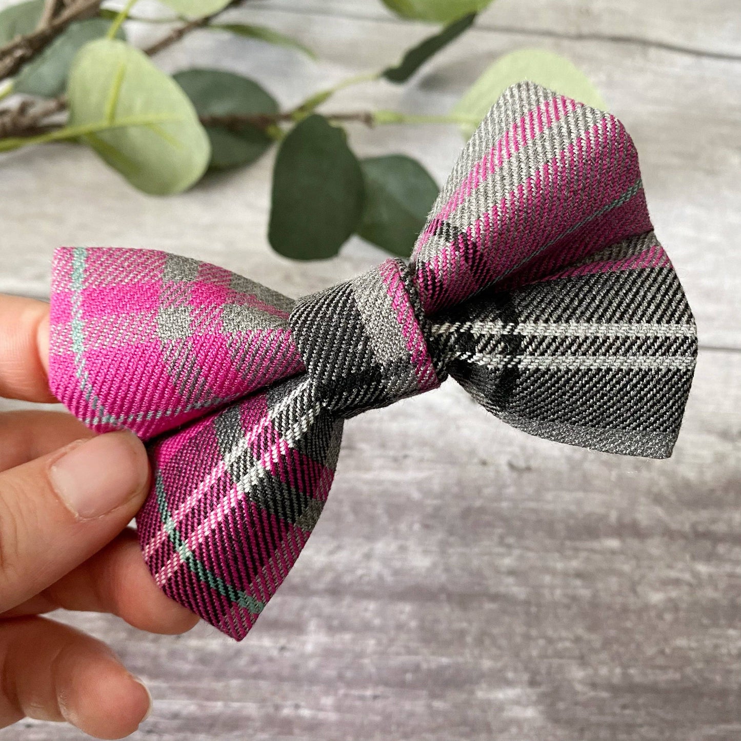 Strik Roze en grijze Tartan