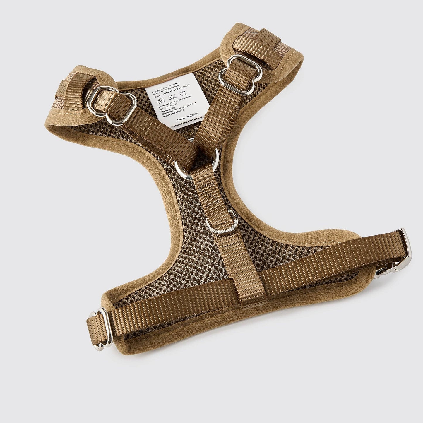 Caramel geruit luxe tweed harnas