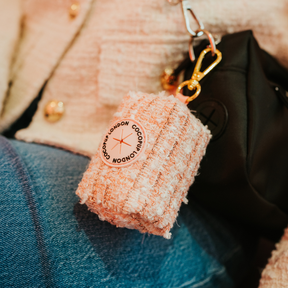 Tweed Poepzakhouder Roze - Cocopup London