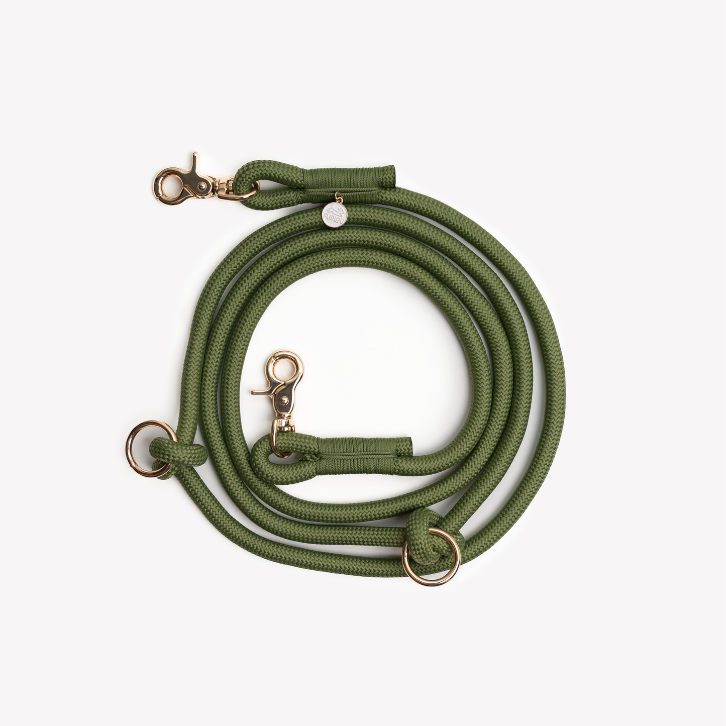 Handsfree Gevlochten Leiband Groen - Furlou
