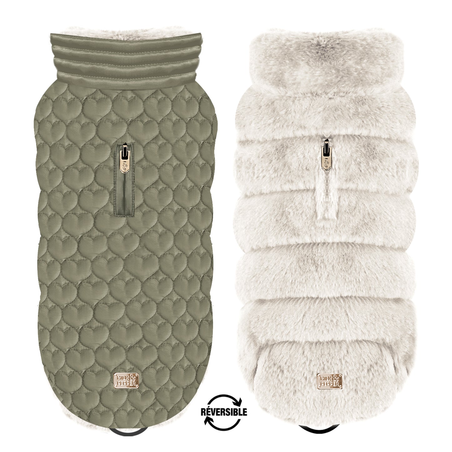 Candice Reversible Khaki/Beige- MilkAndPepper