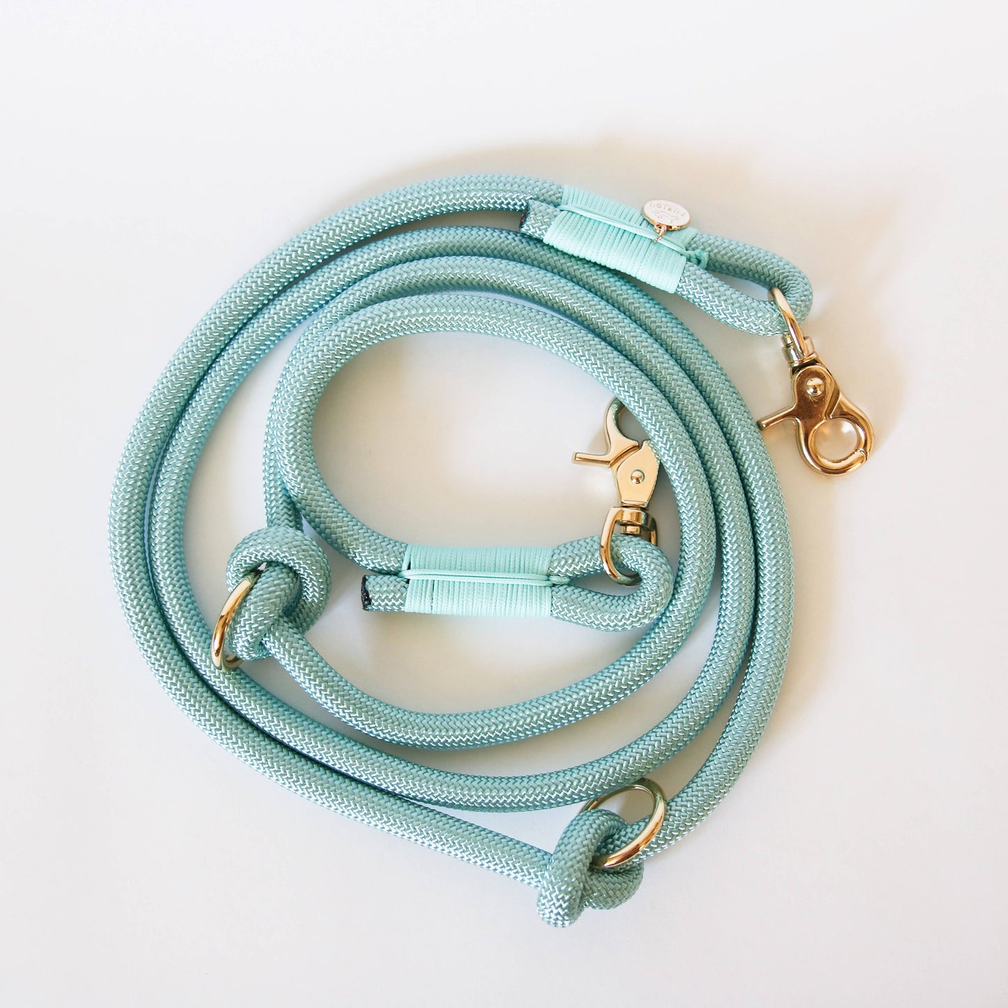 Handsfree gevlochten touwriem - Aqua
