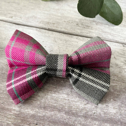 Strik Roze en grijze Tartan