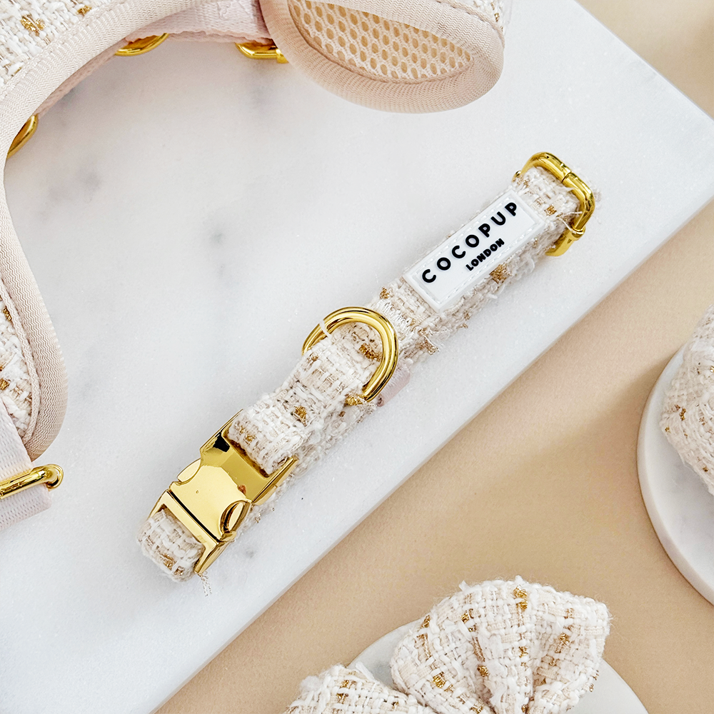 Tweed Halsband Vanille - Cocopup London – Halsband van Cocopup London | Hondenboetiek (afbeelding 2)