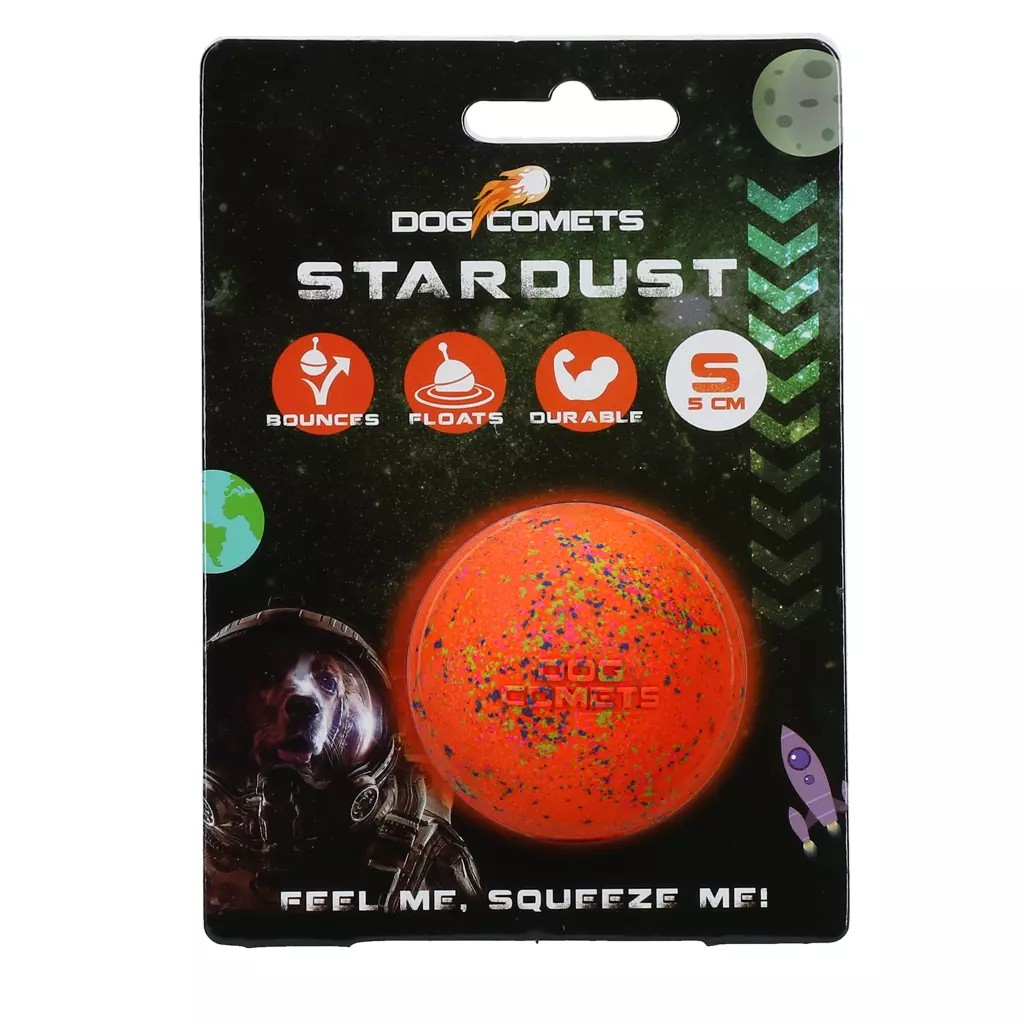 Ball Stardust Oranje – Speelgoed van Dog Comets | Hondenboetiek