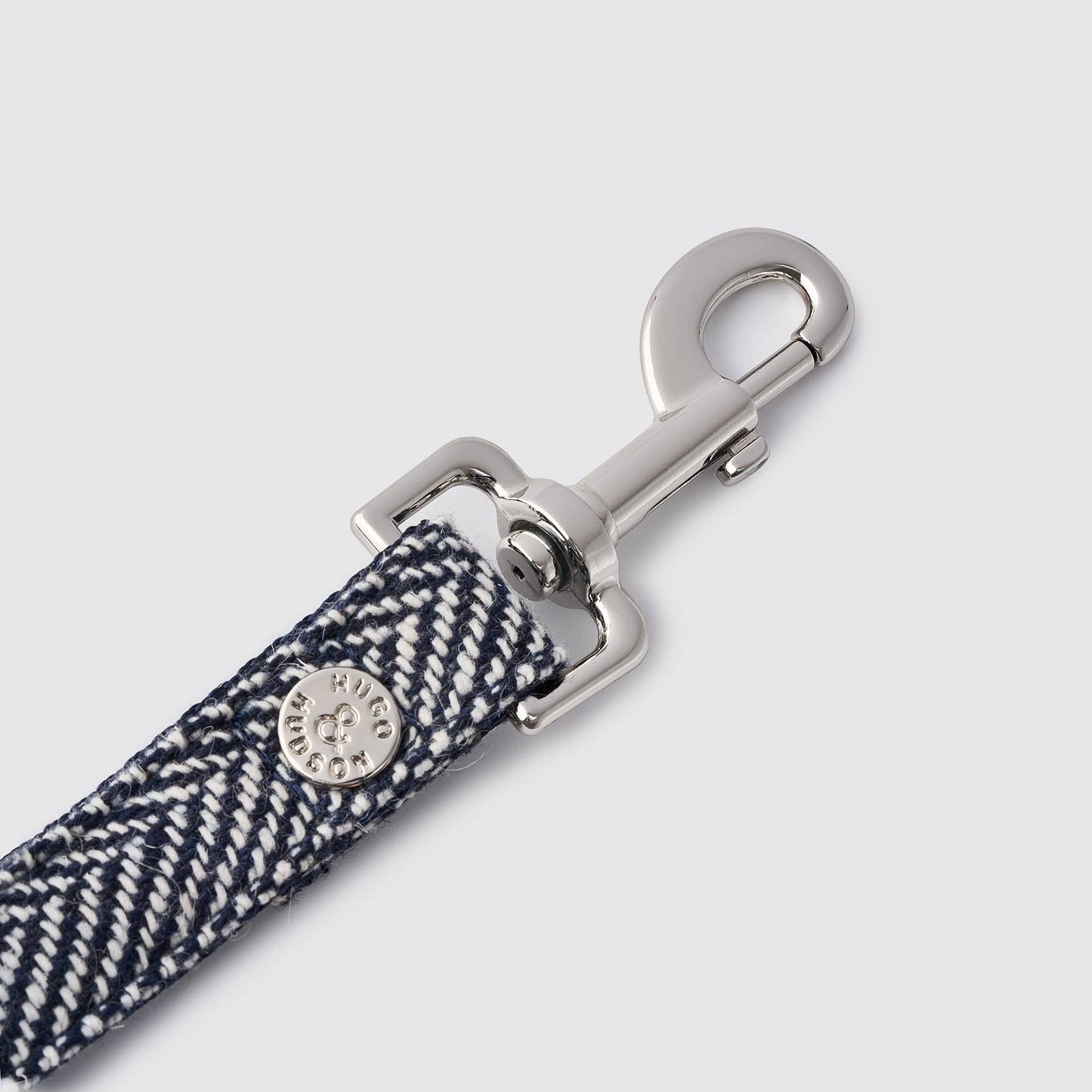 Marineblauwe luxe tweed leiband