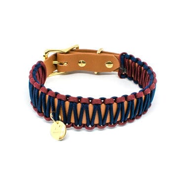 Halsband Paracord Blauw/Rood