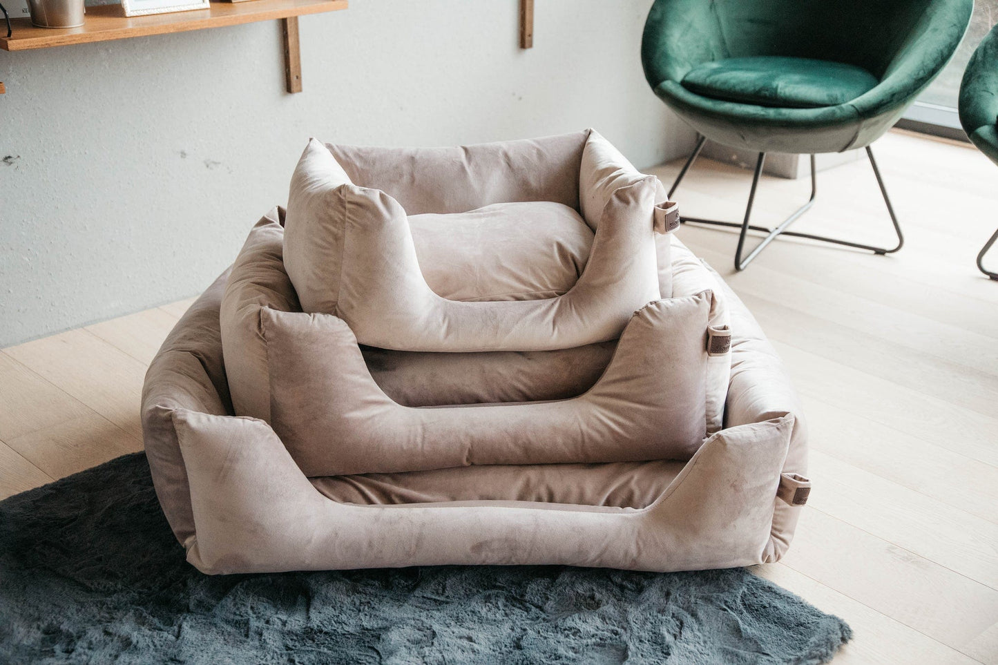 Hondenmand Velvet - beige