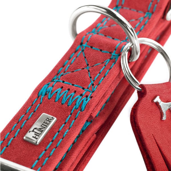 Leren Halsband Lucca Alu-Strong Rood