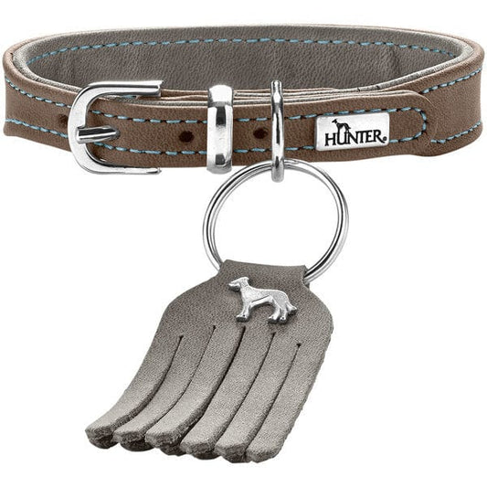 Leren halsband Halsband Lucca Petit - Grijs