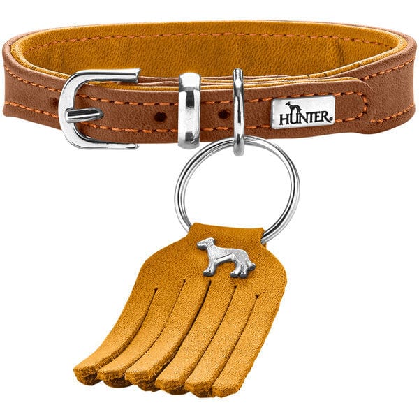 Leren Halsband Lucca Petit - Bruin/Mosterd
