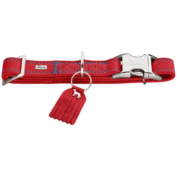 Leren Halsband Lucca Alu-Strong Rood