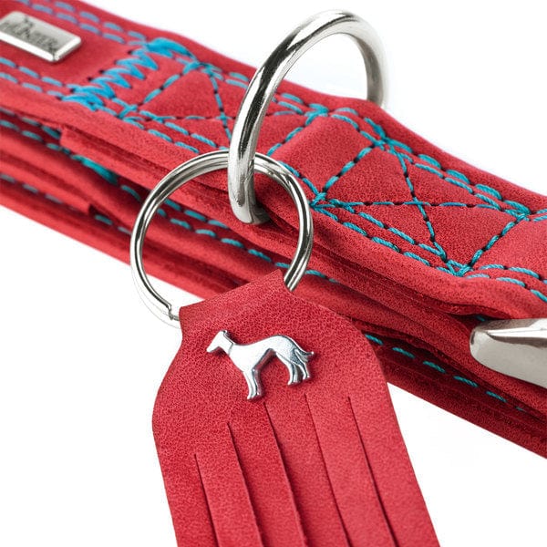Leren Halsband Lucca Alu-Strong Rood