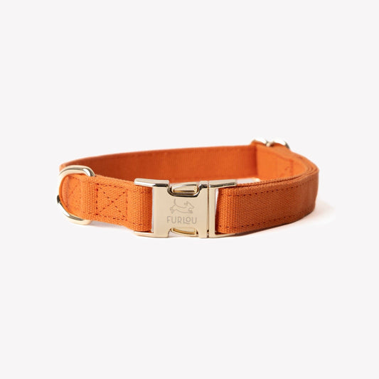 Canvas Hondenhalsband — Terracotta