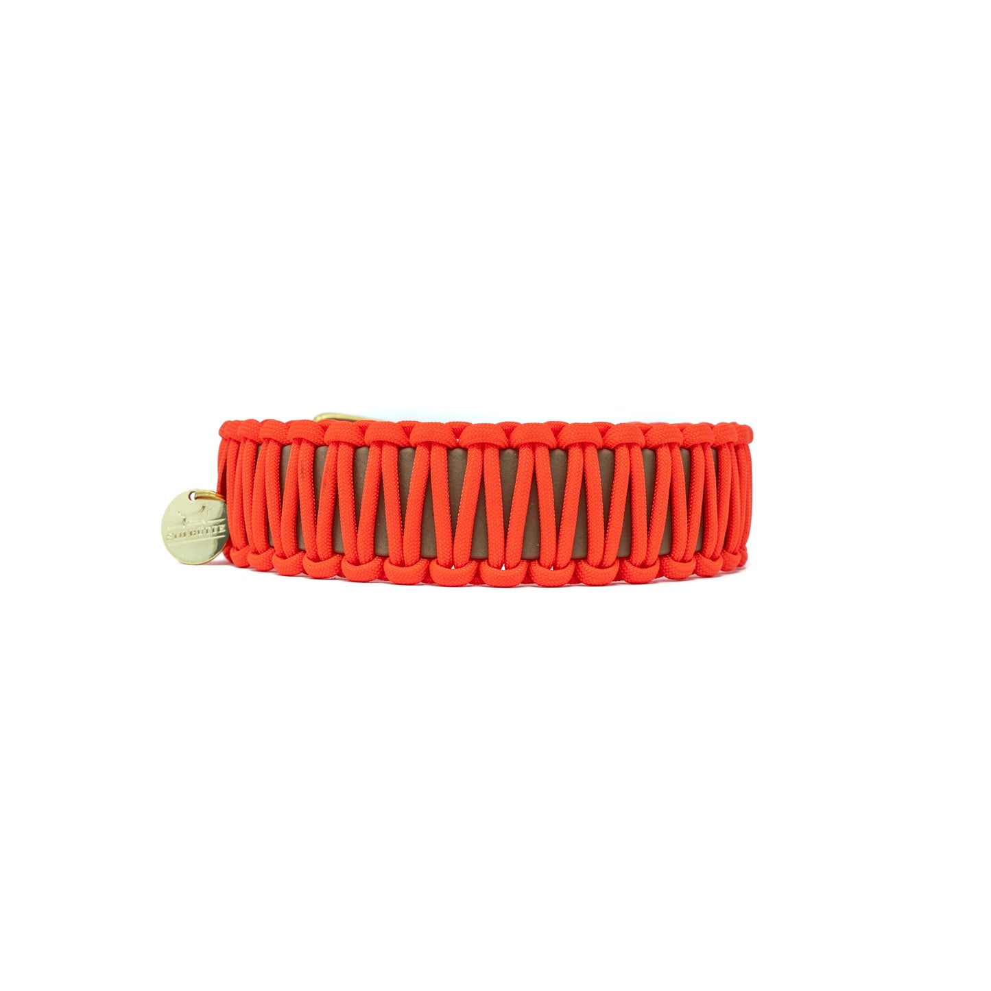 Halsband Paracord Neon Orange/Beige