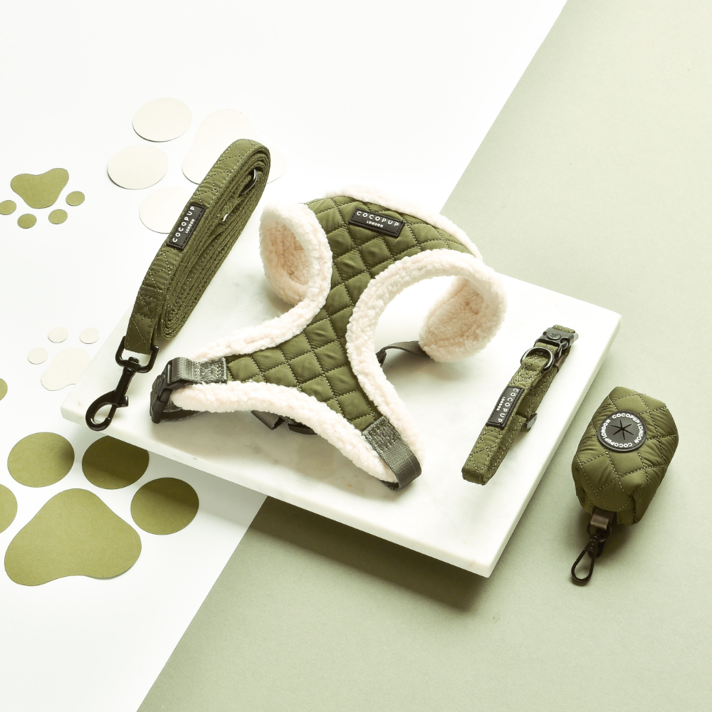 gewatteerd harnas Khaki - Cocopup London