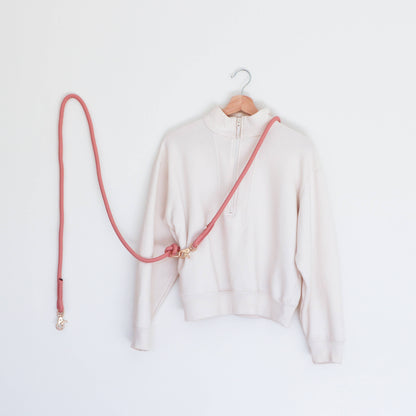 Handsfree gevlochten touwriem - Rose
