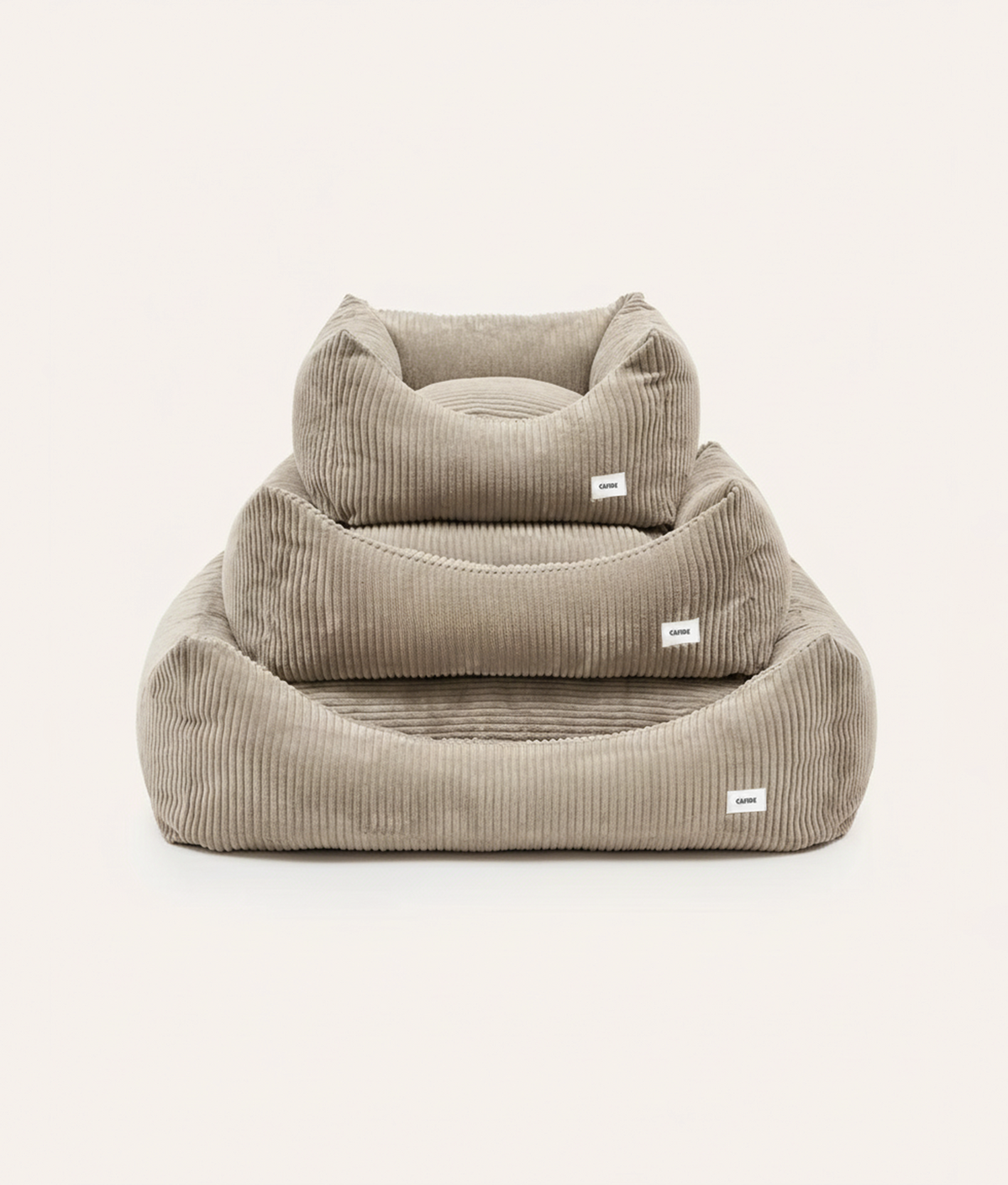 CAFIDE - Beige hondenbed van corduroy, Snozy – Hondenmand van CAFIDE | Hondenboetiek (afbeelding 3)