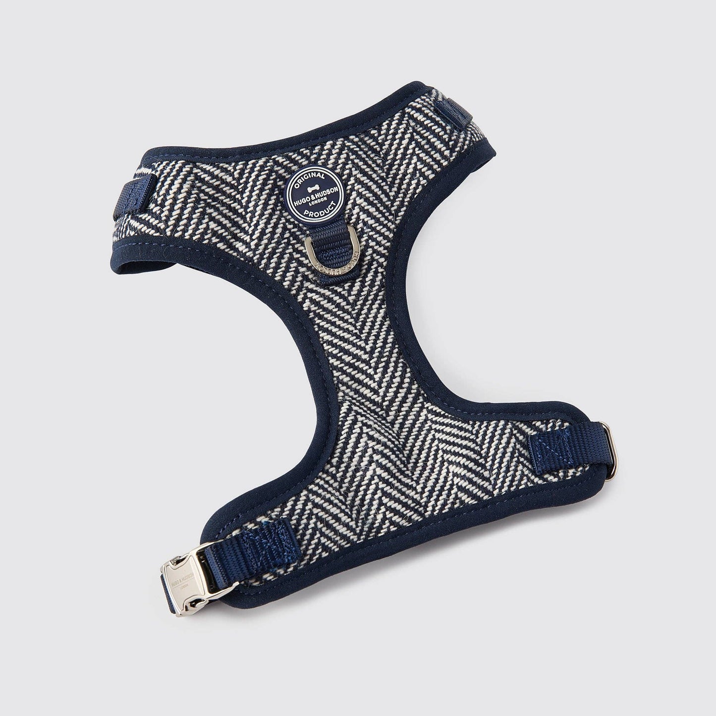 Marineblauw visgraat tweed harnas