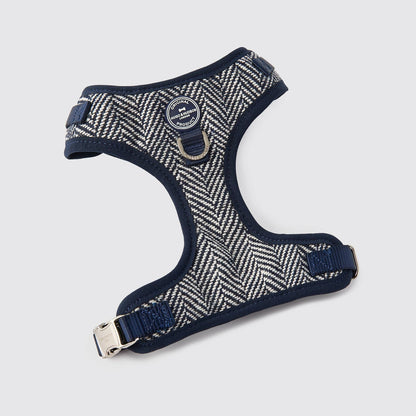 Marineblauw visgraat tweed harnas