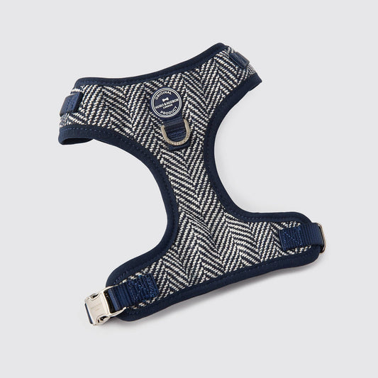 Marineblauw visgraat tweed harnas