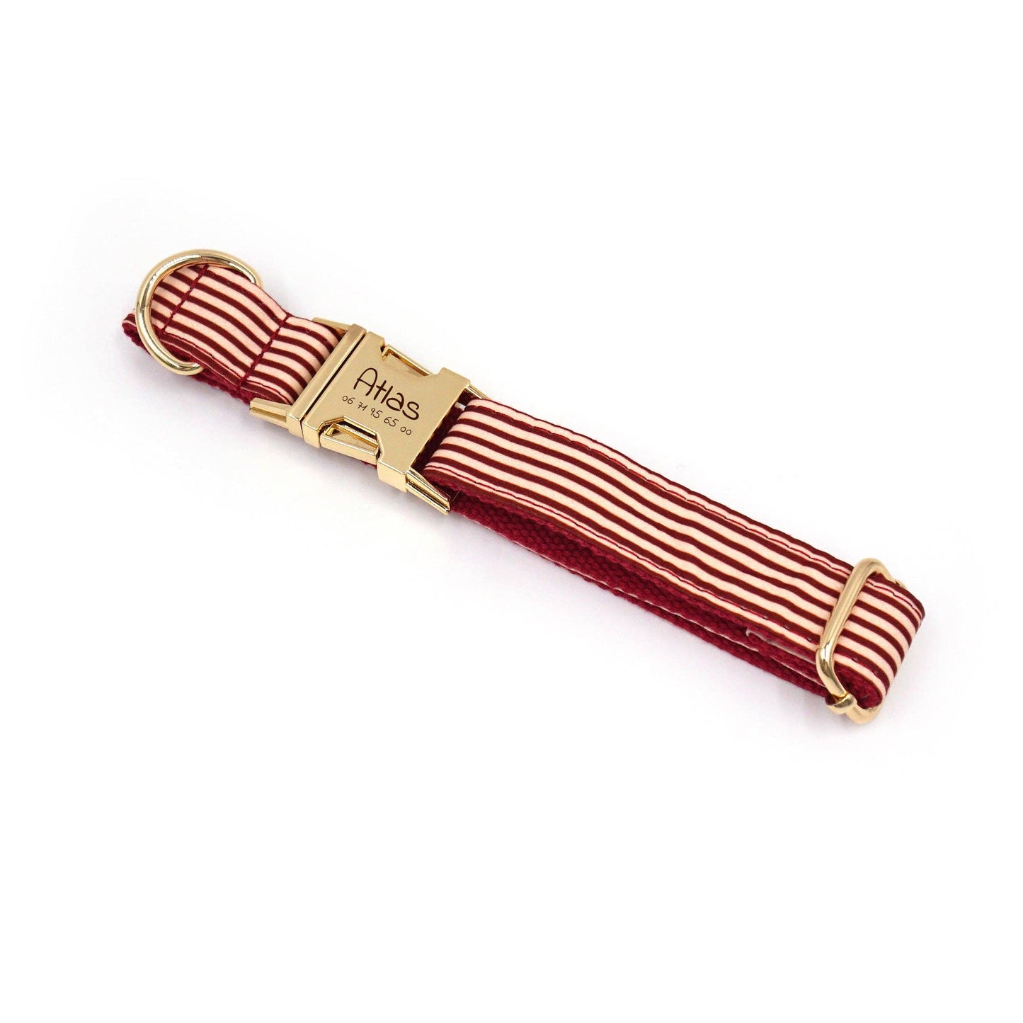 Gestreepte katoenen halsband Bordeaux