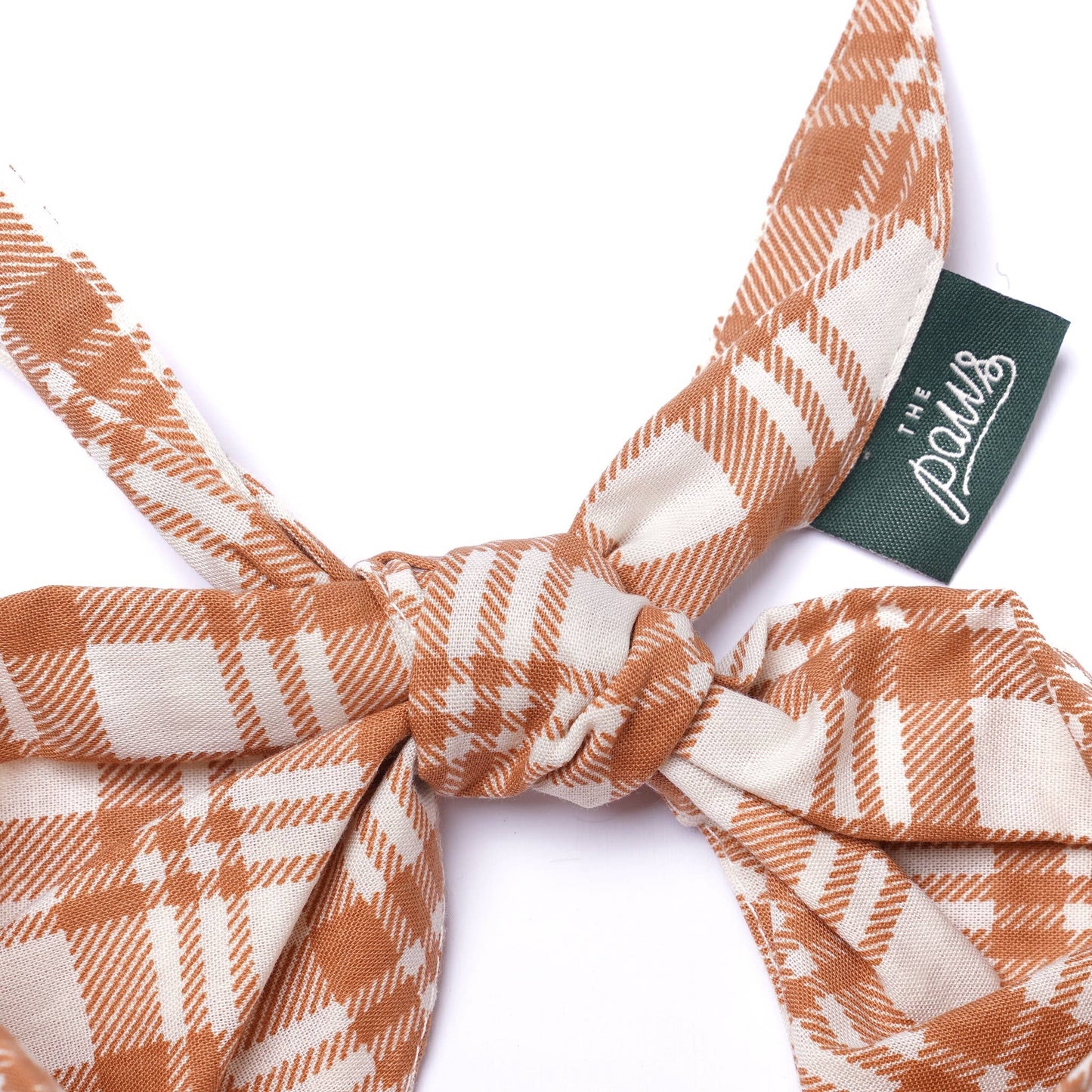 hondenbandana met geruit patroon Gemberkleur