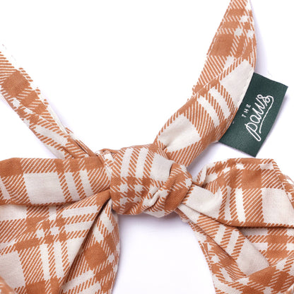 hondenbandana met geruit patroon Gemberkleur