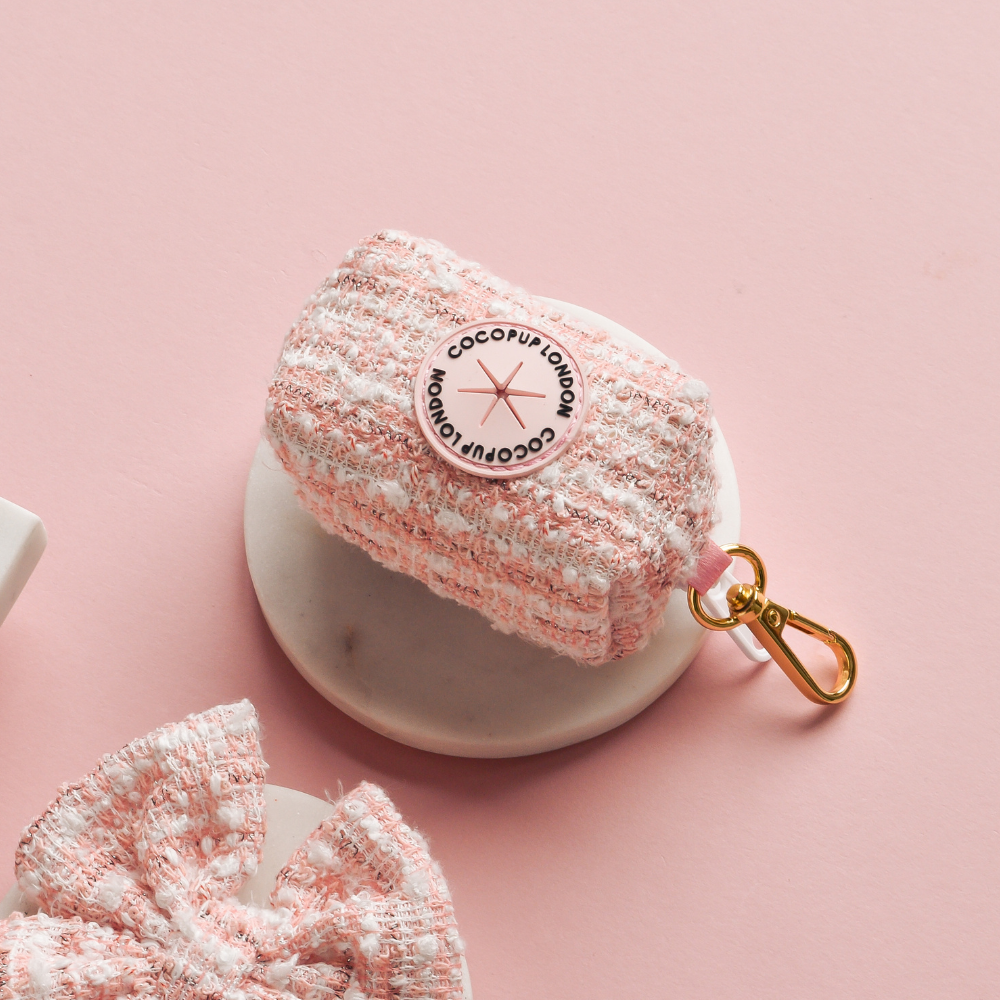 Tweed Poepzakhouder Roze - Cocopup London