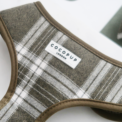 Olijfgroene Plaid Harnas - Cocopup London
