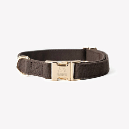 Canvas Hondenhalsband — Bruin