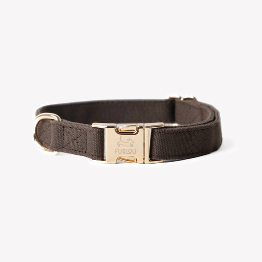 Canvas Hondenhalsband — Bruin