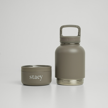 Staey - Noona 2-in-1 Fles met Kom | Roestvrij Staal