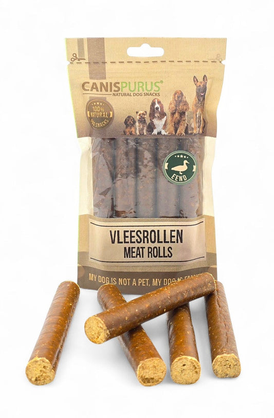 CanisPurus Vleesrollen Eend – Snack van Canis Purus | Hondenboetiek (afbeelding 1)