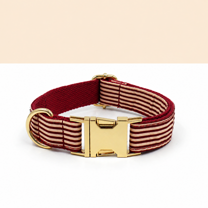 Gestreepte katoenen halsband Bordeaux