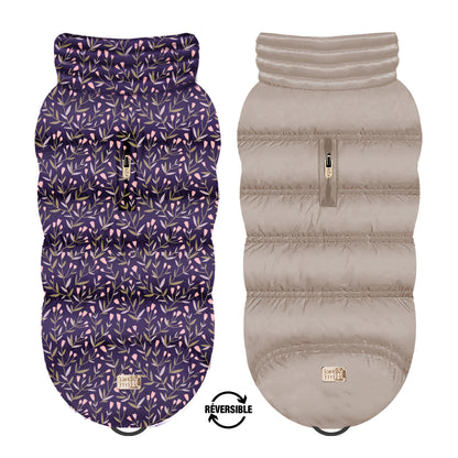 Meredith reversible hondenjas iris en taupe – MilkAndPepper | Hondenboetiek