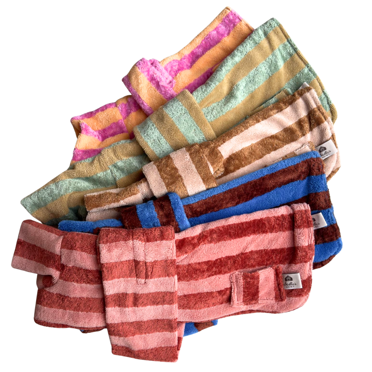 Cozy Stripe Hondenbadjas – Kleding van Stella's Pupcakes | Hondenboetiek