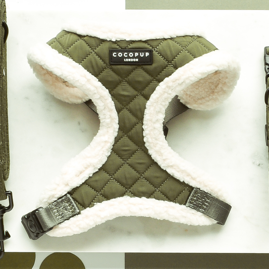 gewatteerd harnas Khaki - Cocopup London