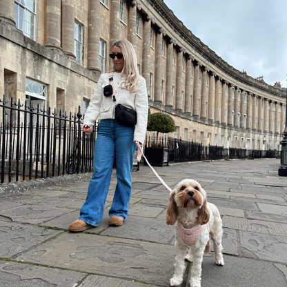 Tweed Leiband roze - Cocopup London