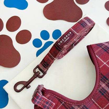 Mulberry geruite leiband - Cocopup London – Leiband van Cocopup London | Hondenboetiek