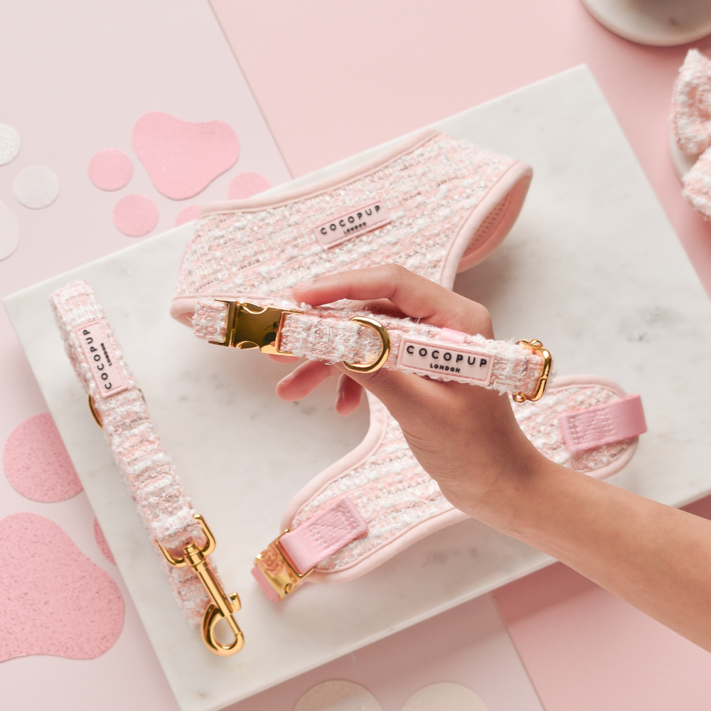 Tweed Halsband Roze - Cocopup London – Halsband van Cocopup London | Hondenboetiek