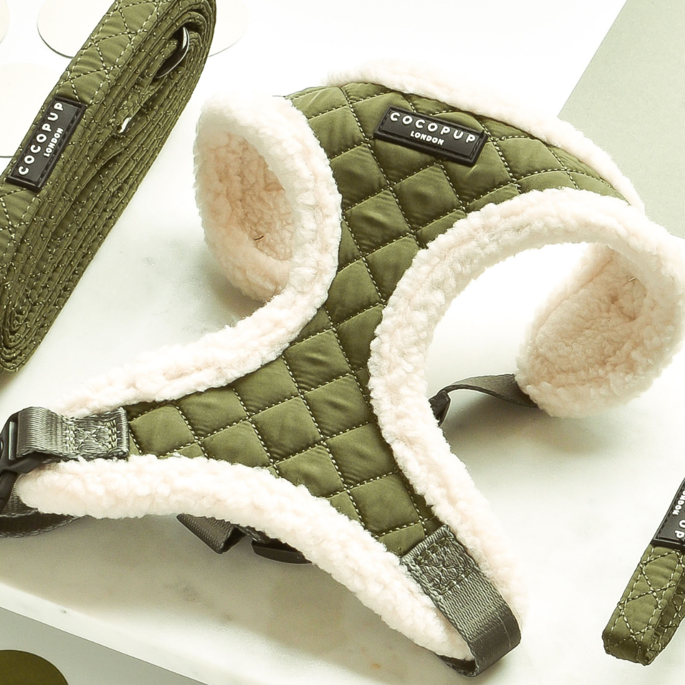 gewatteerd harnas Khaki - Cocopup London