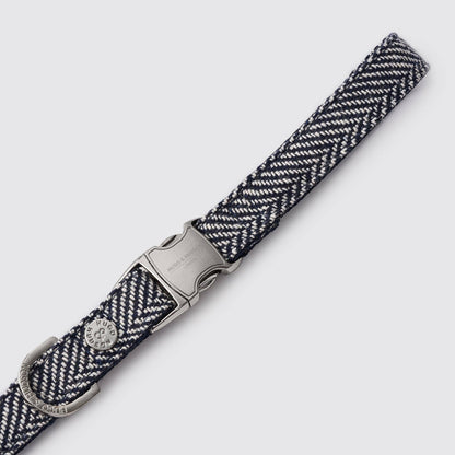 Marineblauwe luxe tweed leiband