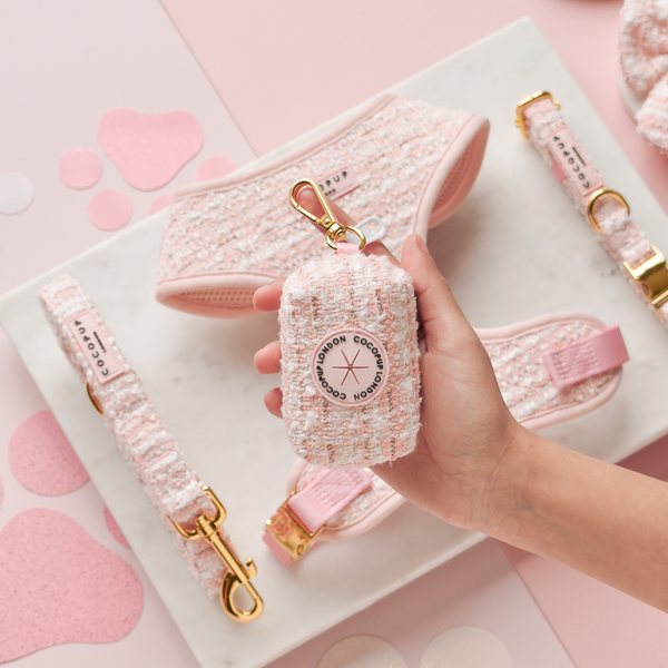 Tweed Poepzakhouder Roze - Cocopup London