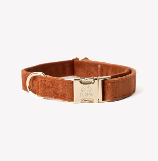 Fluwelen Halsband Klei - Furlou – Halsband van Furlou | Hondenboetiek