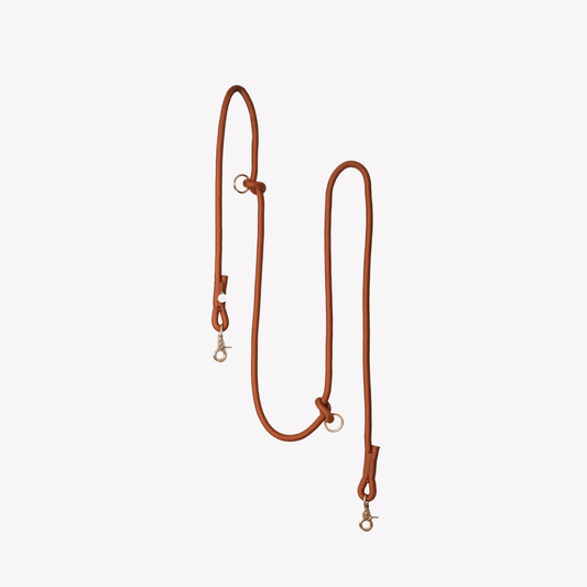 Handsfree Gevlochten Leiband Klei - Furlou – Leiband van Furlou | Hondenboetiek
