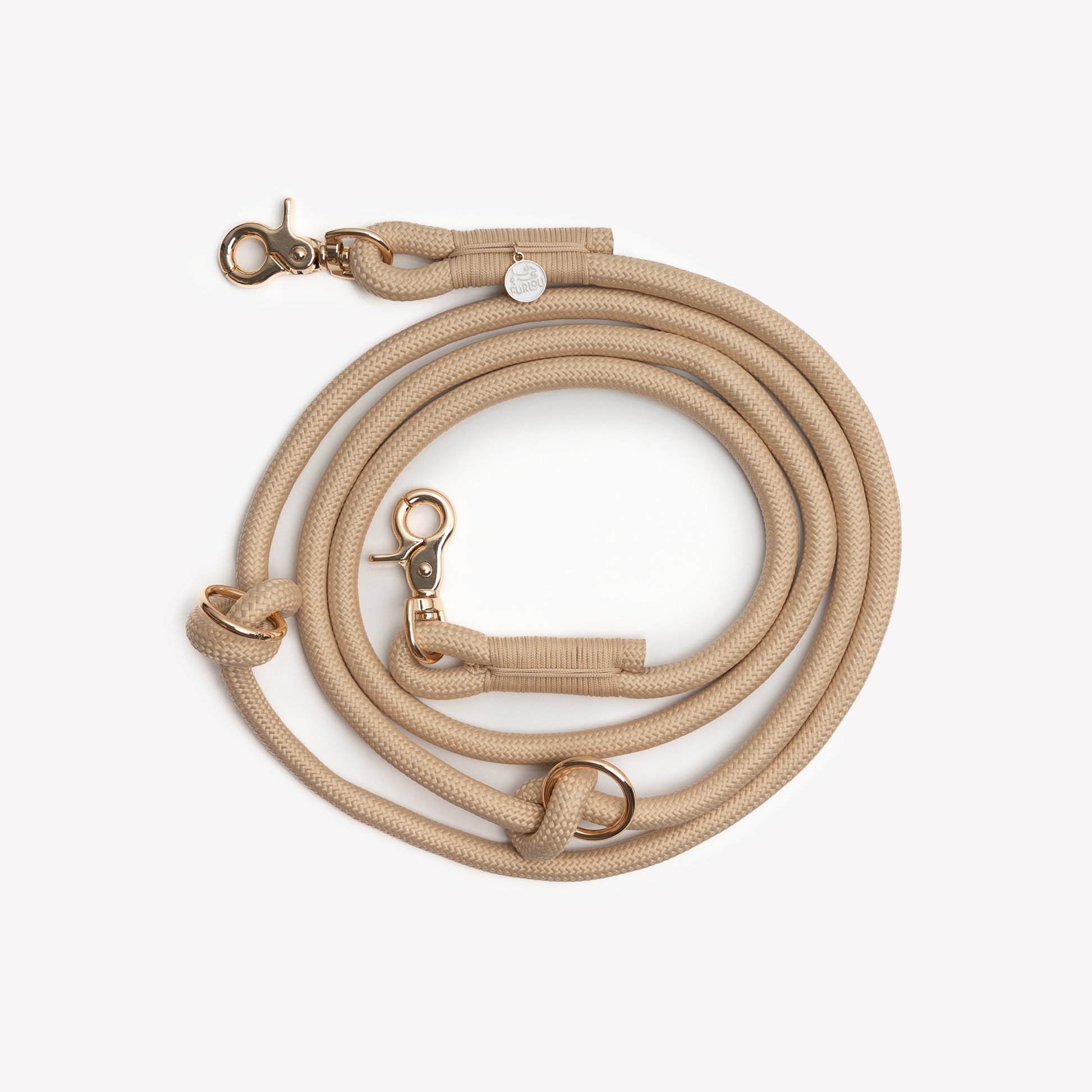 Handsfree touw leiband Tan – Leiband van Furlou | Hondenboetiek (afbeelding 2)