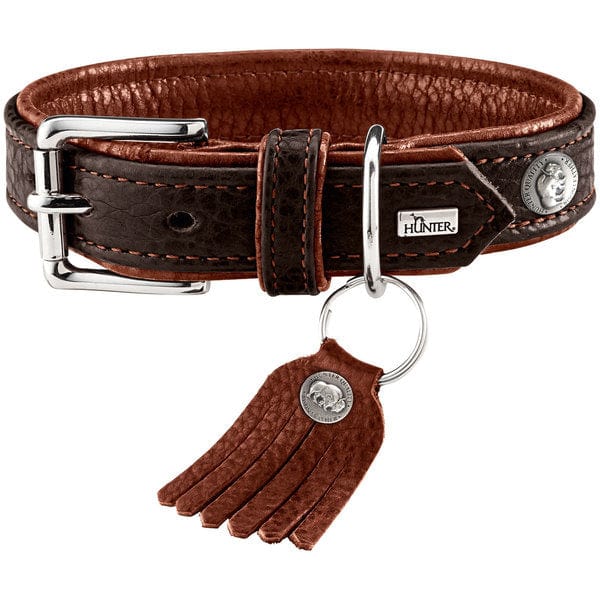 Leren Halsband Cody - Donkerbruin – Halsband van Hunter | Hondenboetiek