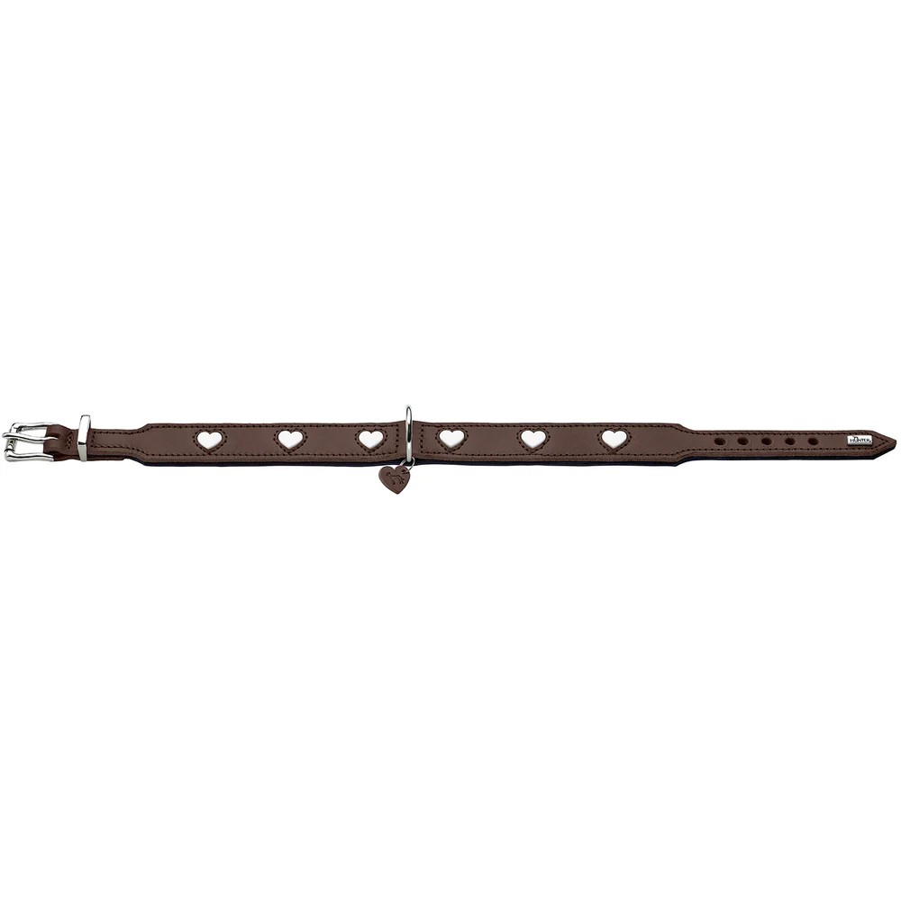 Leren halsband Love - Bruin – Halsband van Hunter | Hondenboetiek (afbeelding 4)