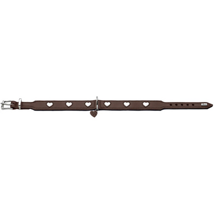 Leren halsband Love - Bruin – Halsband van Hunter | Hondenboetiek (afbeelding 4)